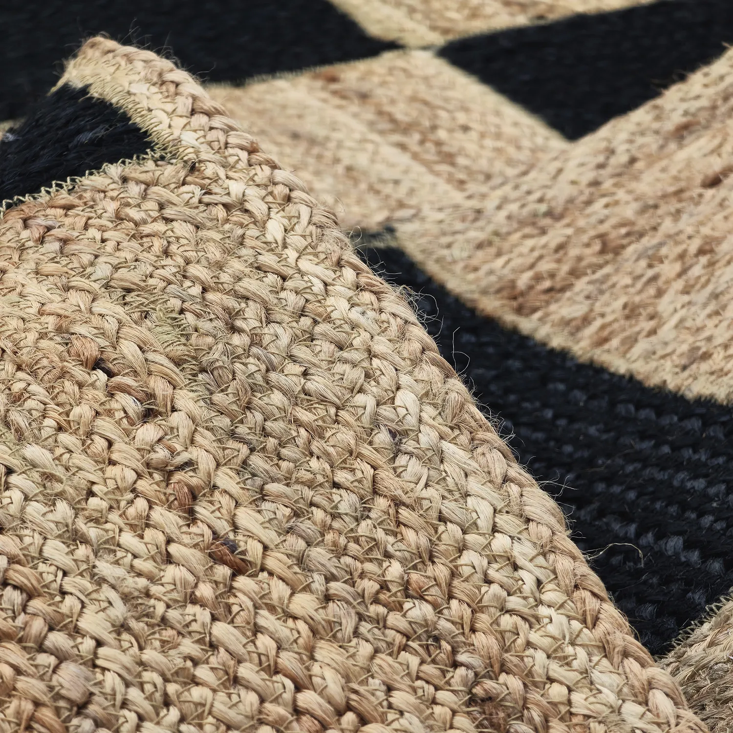 Alfombra de yute - Khulna (natural/negro)