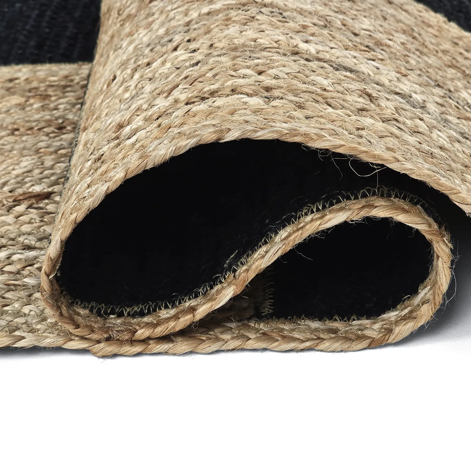 Alfombra de yute - Khulna (natural/negro)