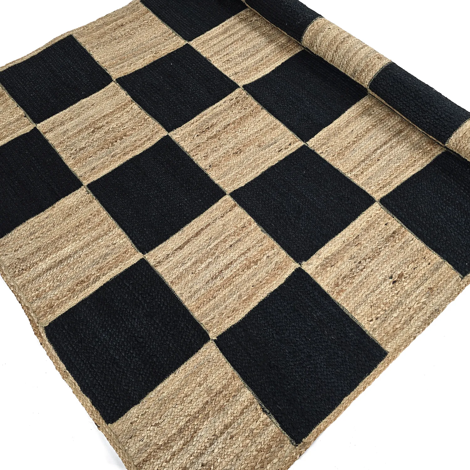 Alfombra de yute - Khulna (natural/negro)