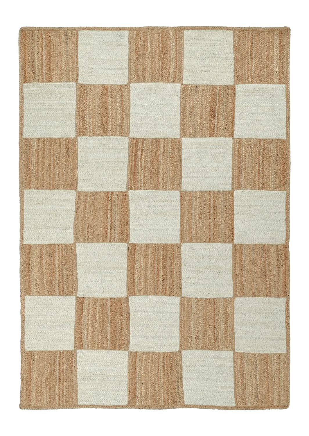 Alfombra de yute - Khulna (naturaleza/blanco)