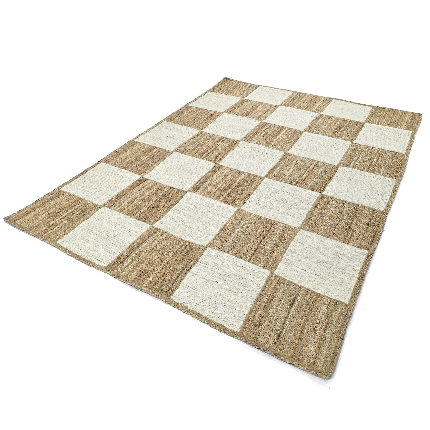 Alfombra de yute - Khulna (naturaleza/blanco)