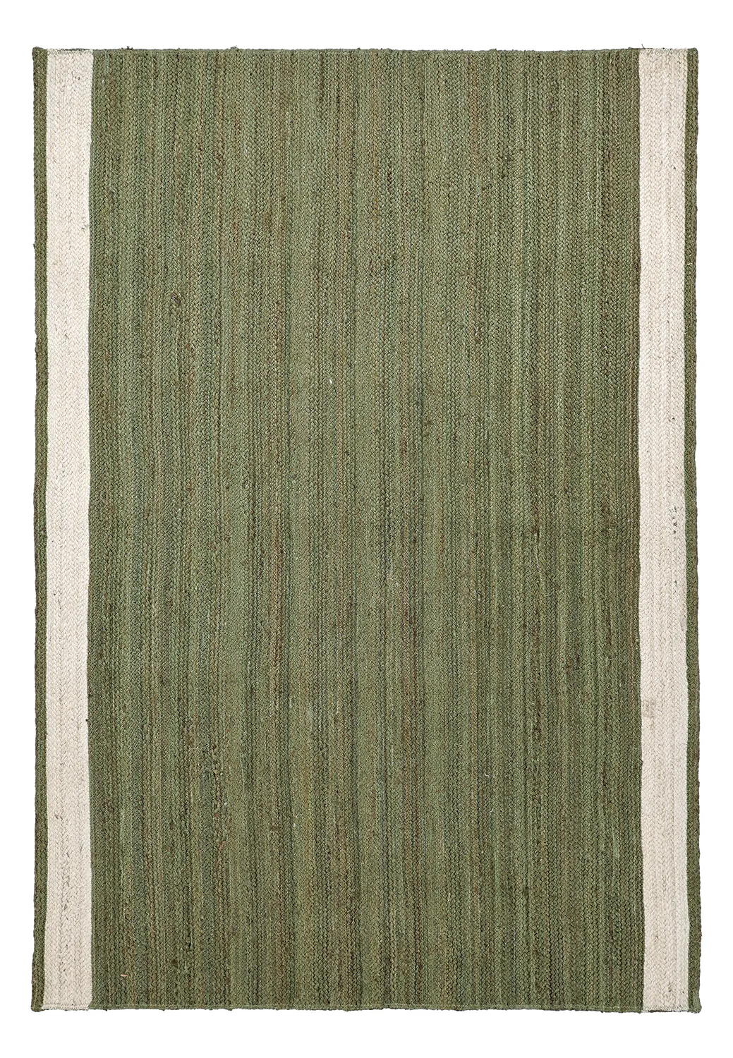 Alfombra de yute - Senaki (verde militar/blanco)