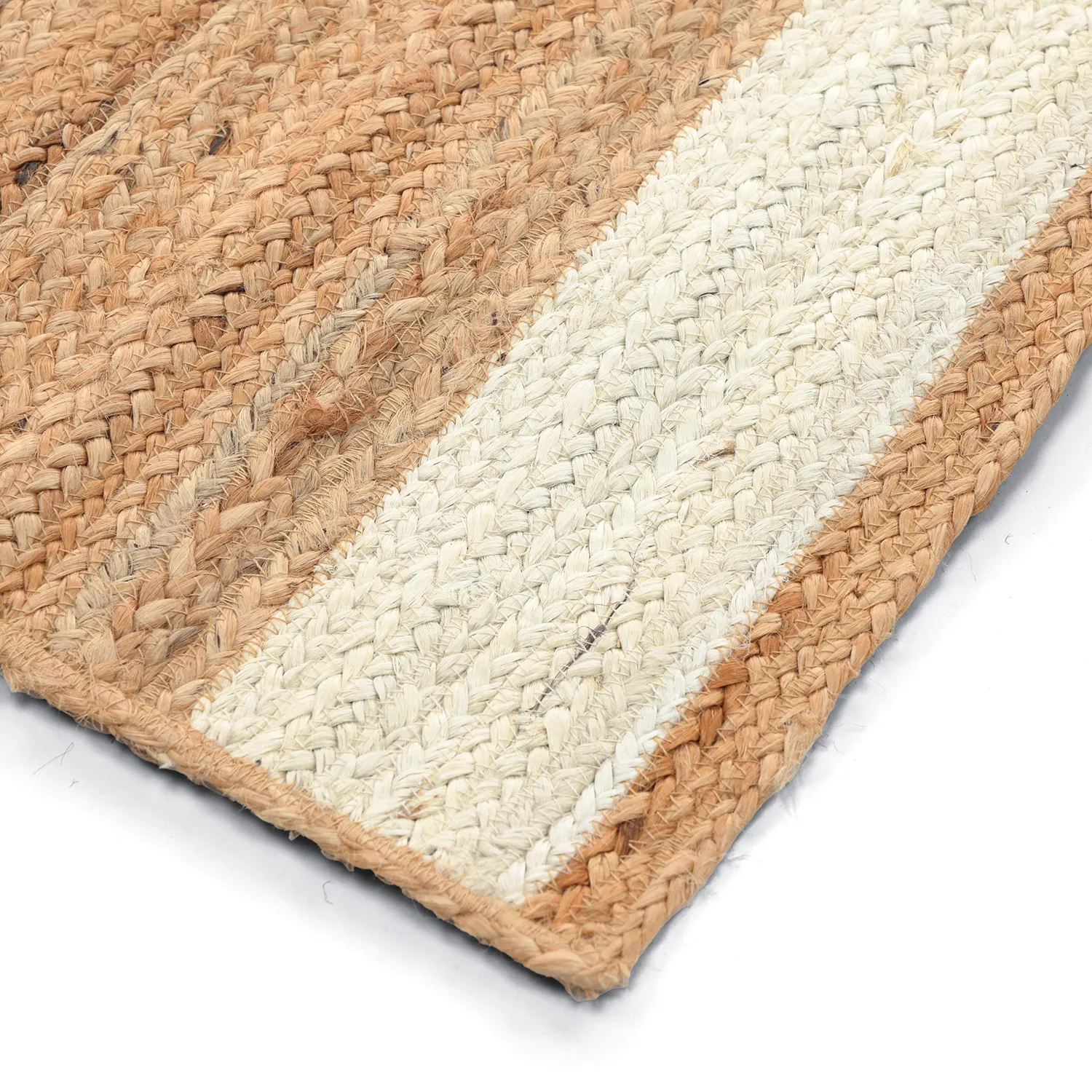 Alfombra de yute - Senaki (naturaleza/blanco)