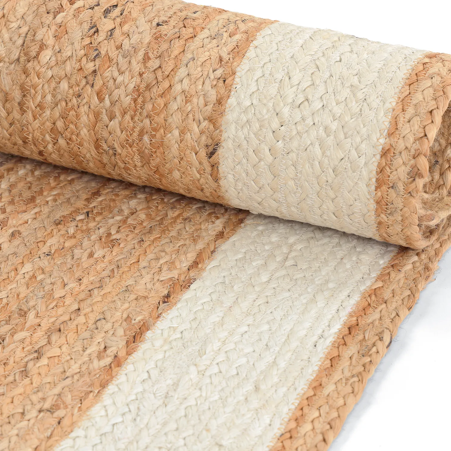 Alfombra de yute - Senaki (naturaleza/blanco)