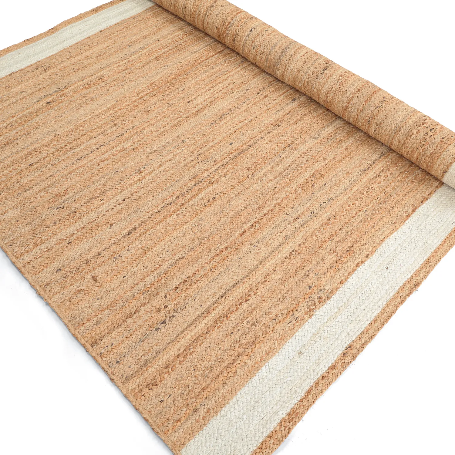 Alfombra de yute - Senaki (naturaleza/blanco)