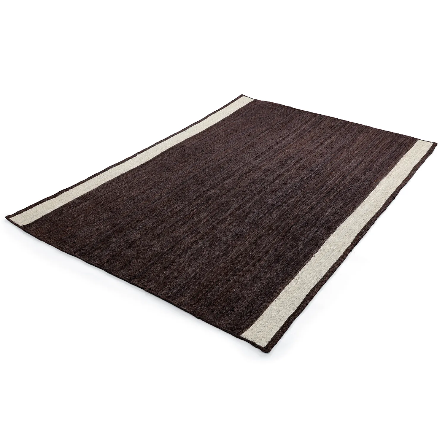 Alfombra de yute - Senaki (taupe oscuro/blanco)