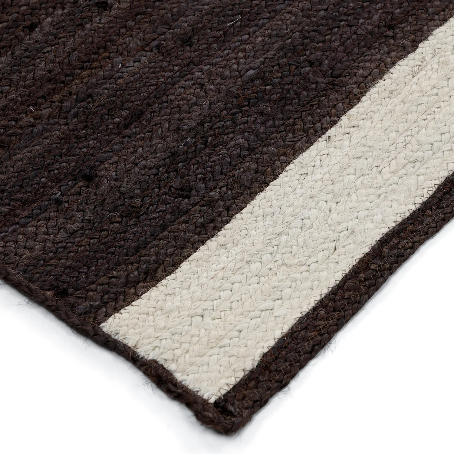 Alfombra de yute - Senaki (taupe oscuro/blanco)