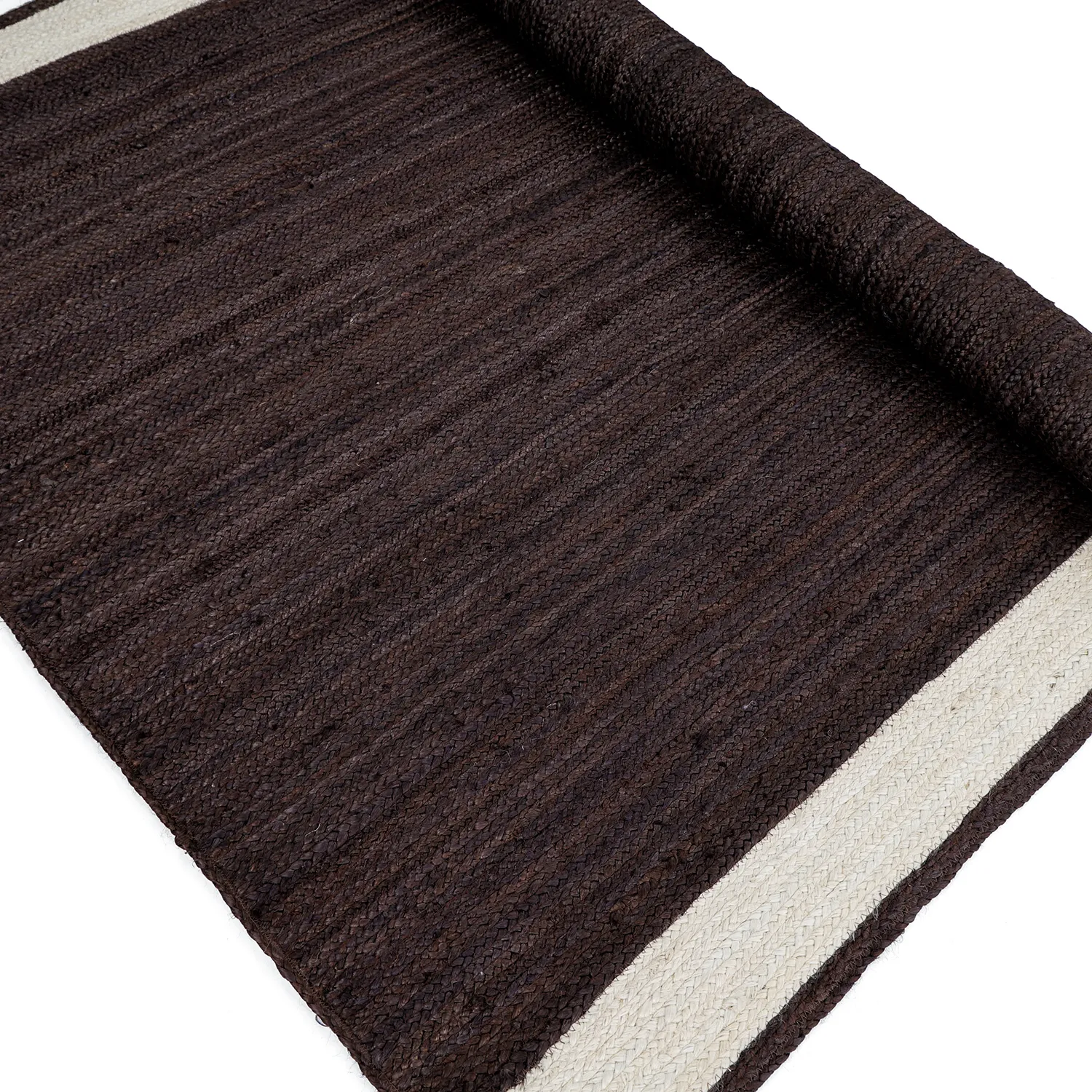 Alfombra de yute - Senaki (taupe oscuro/blanco)
