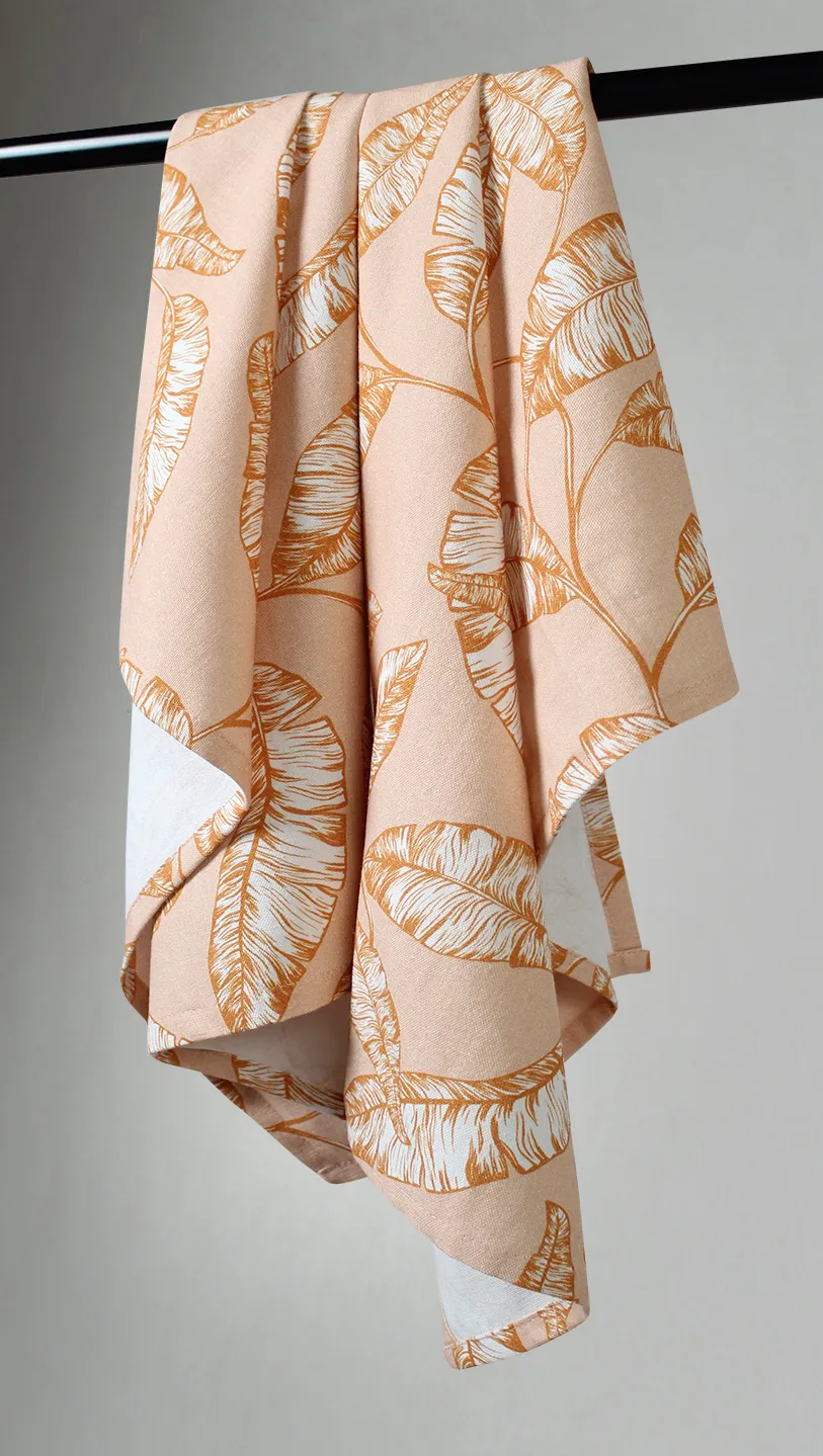 Paños de cocina en paquete de 2 - Leaves (naranja)