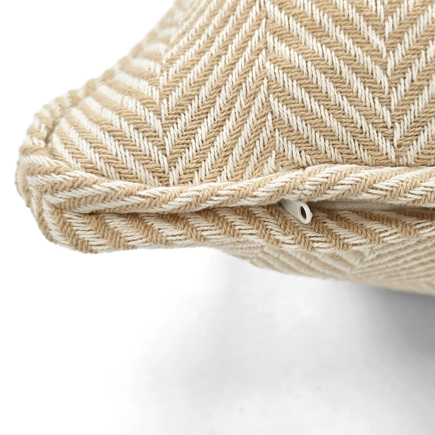 Funda de almohada - Denisa Fishbone (beige/blanco)