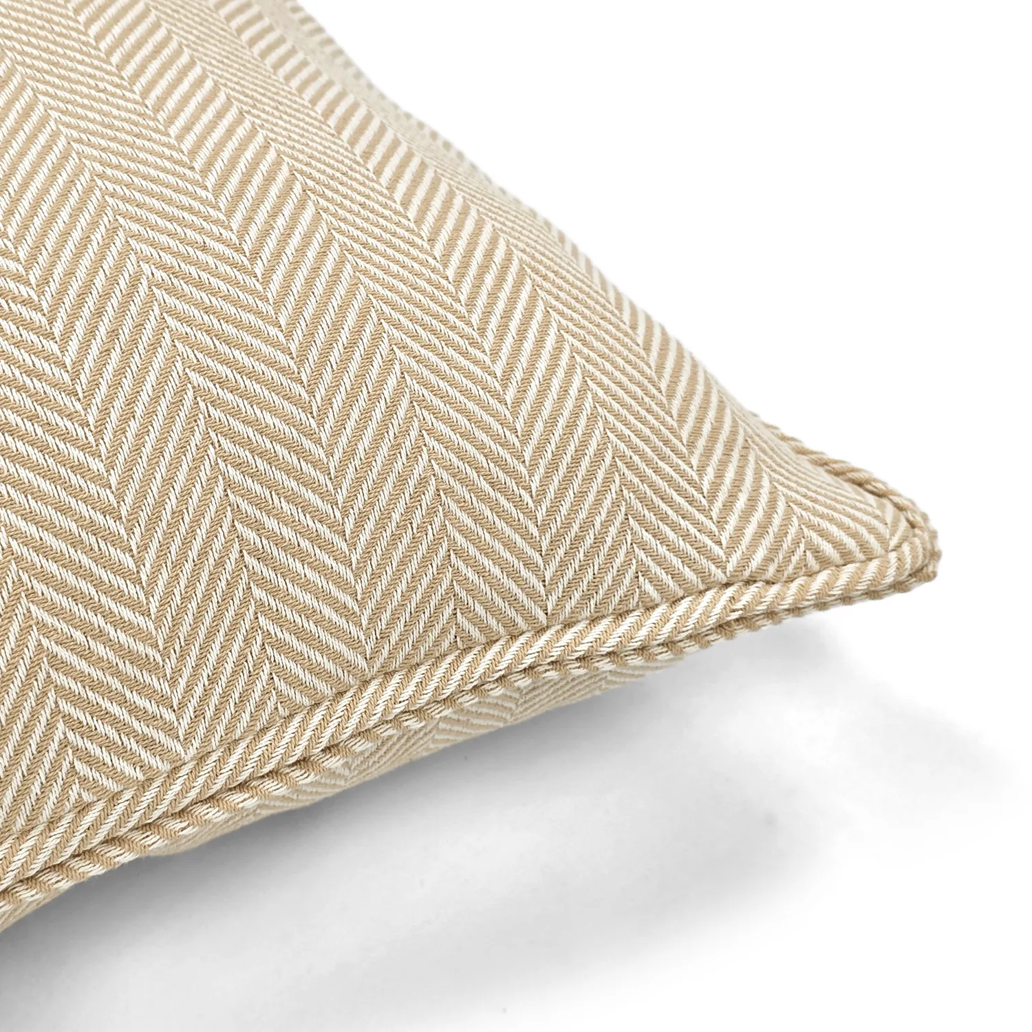Funda de almohada - Denisa Fishbone (beige/blanco)