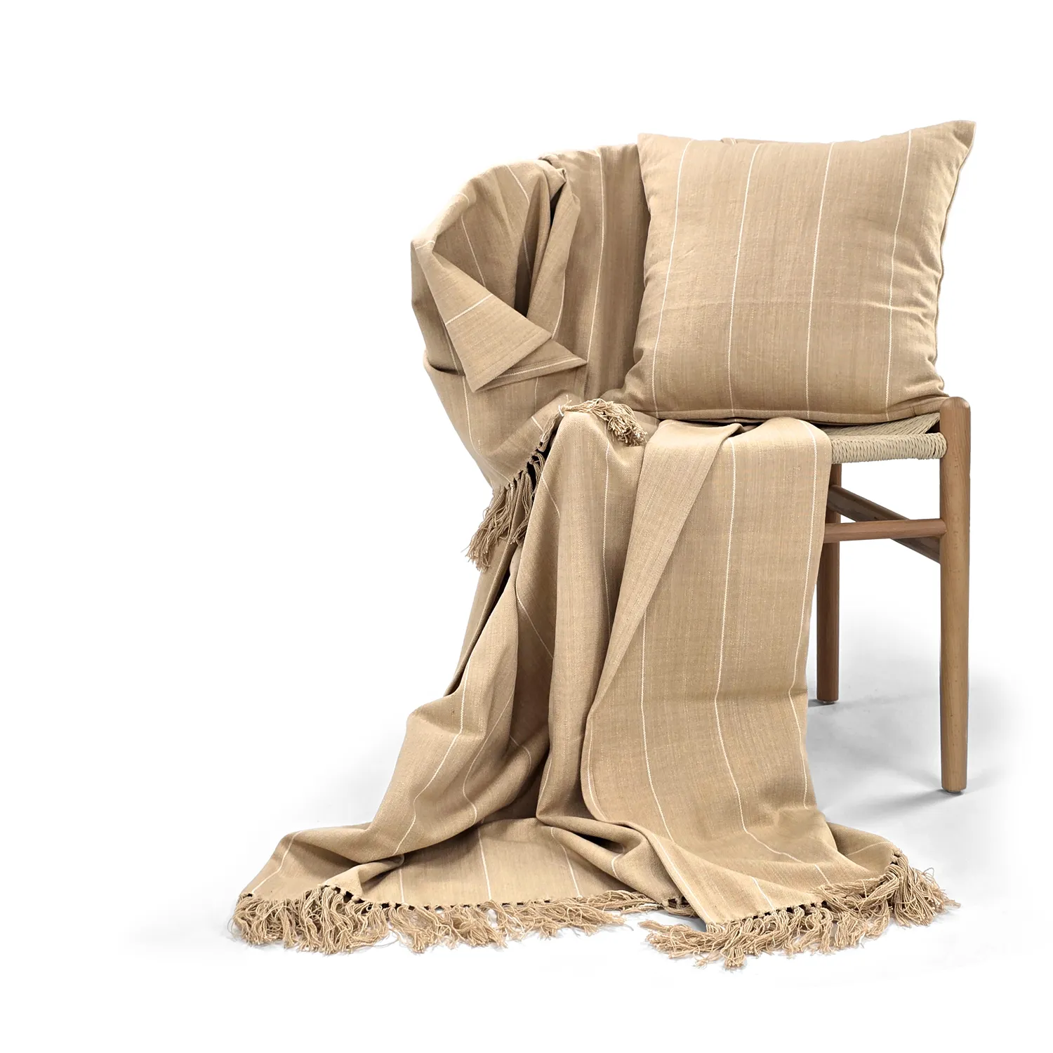 Funda de almohada - Martina Stripe (beige/blanco)
