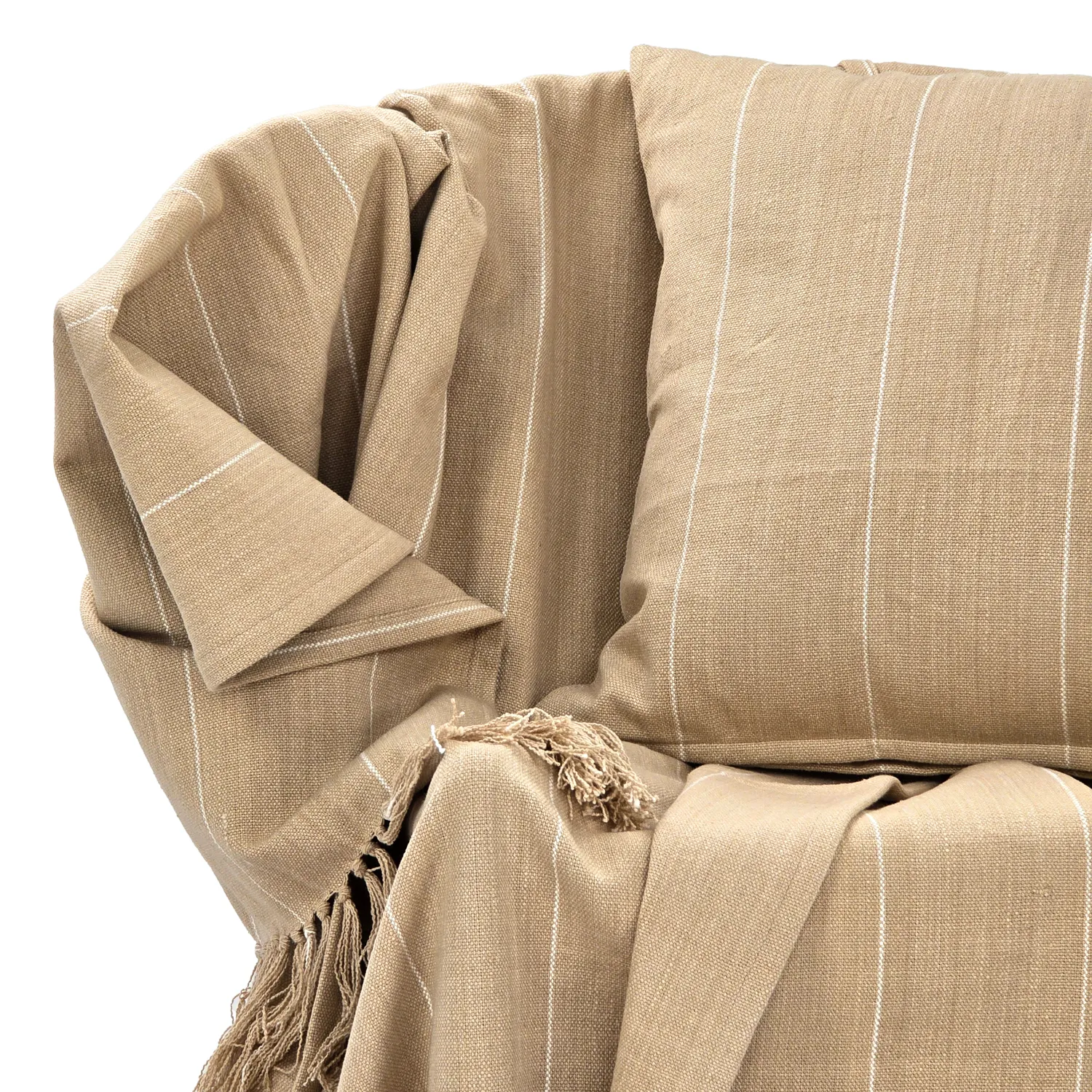 Funda de almohada - Martina Stripe (beige/blanco)