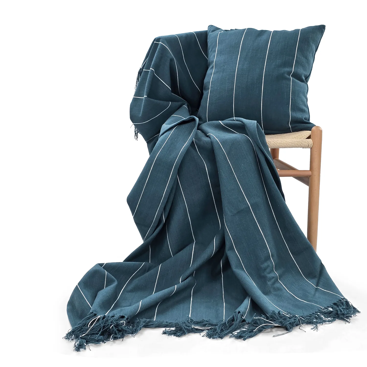 Funda de almohada - Martina Stripe (azul/blanco)