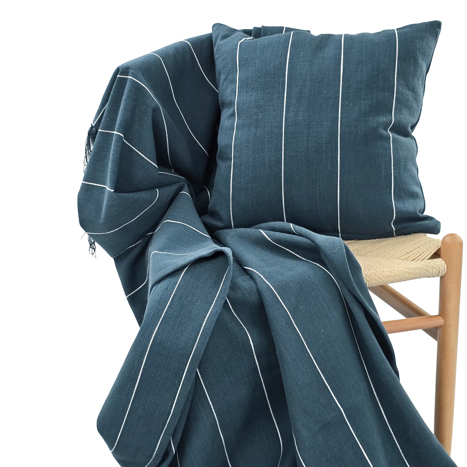Funda de almohada - Martina Stripe (azul/blanco)