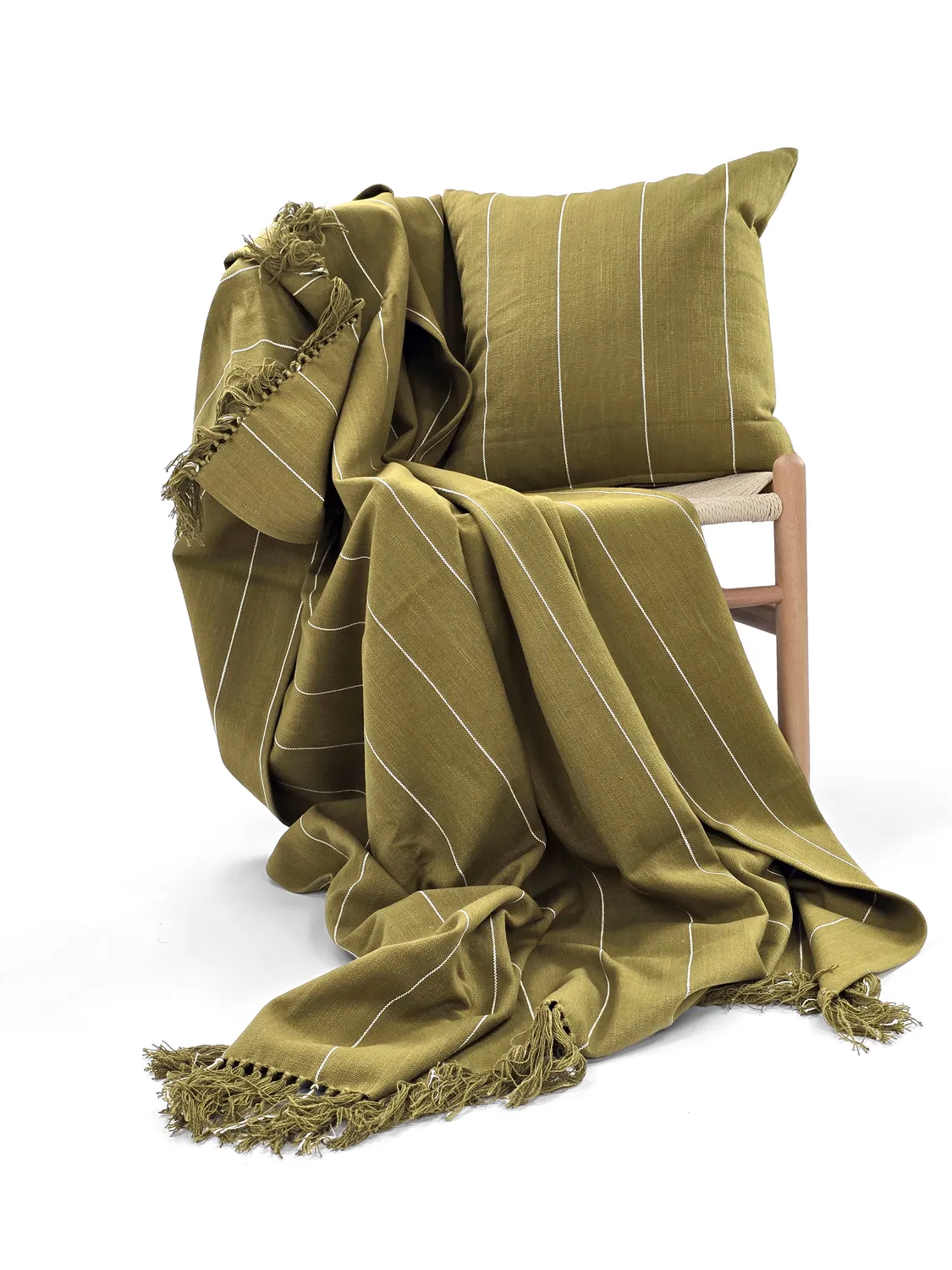 Funda de almohada - Martina Stripe (verde/blanco)