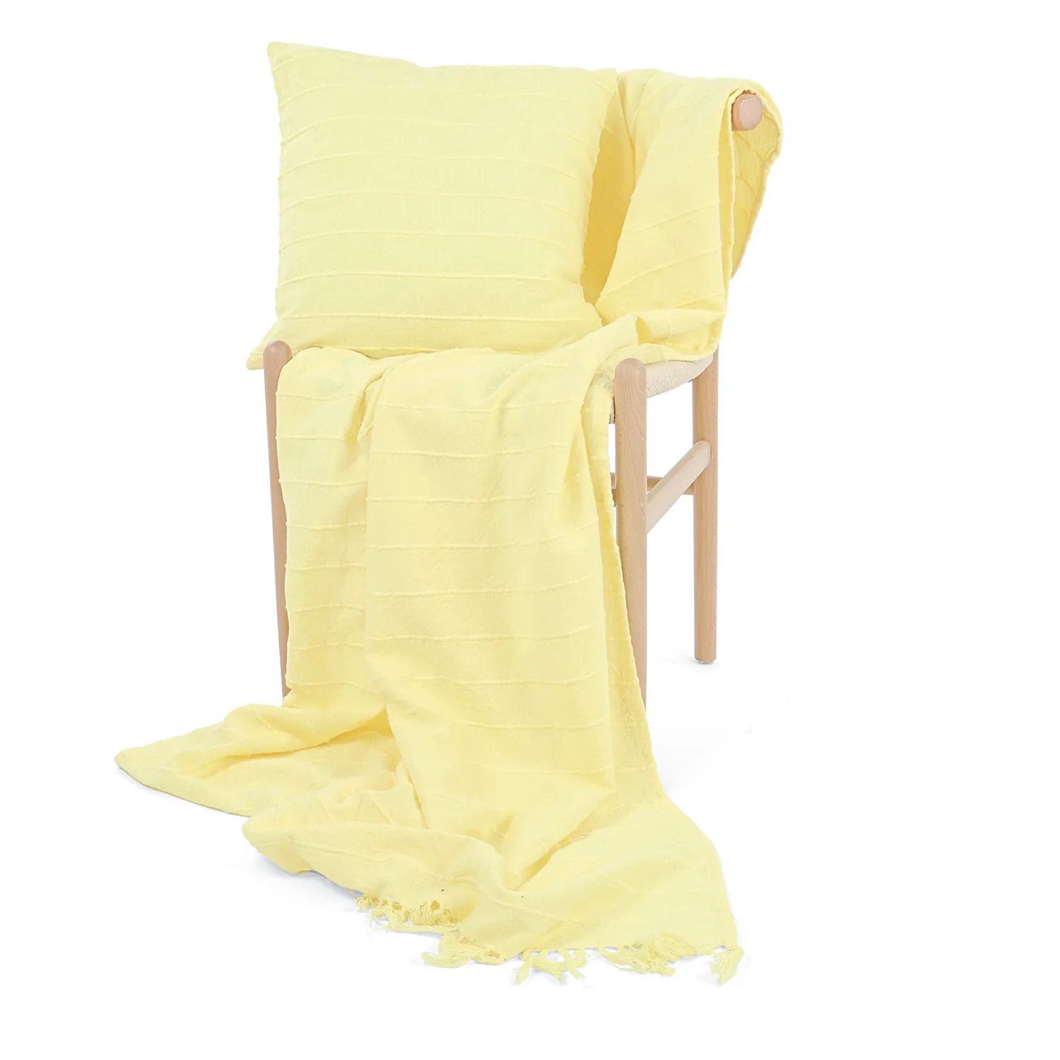 Funda de almohada - Nalani cotton cushion cover (amarillo claro)