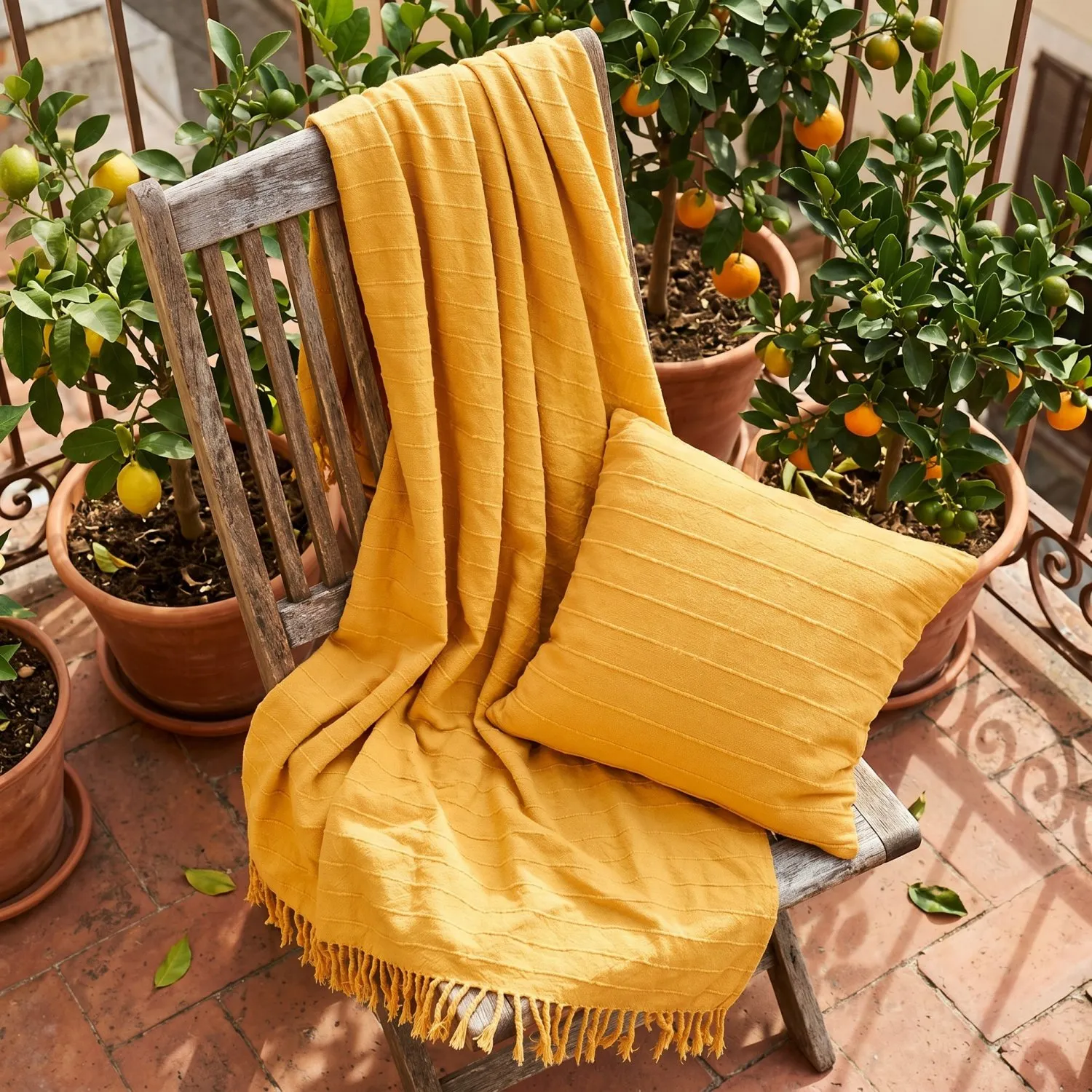 Funda de almohada - Nalani cotton cushion cover (naranja)