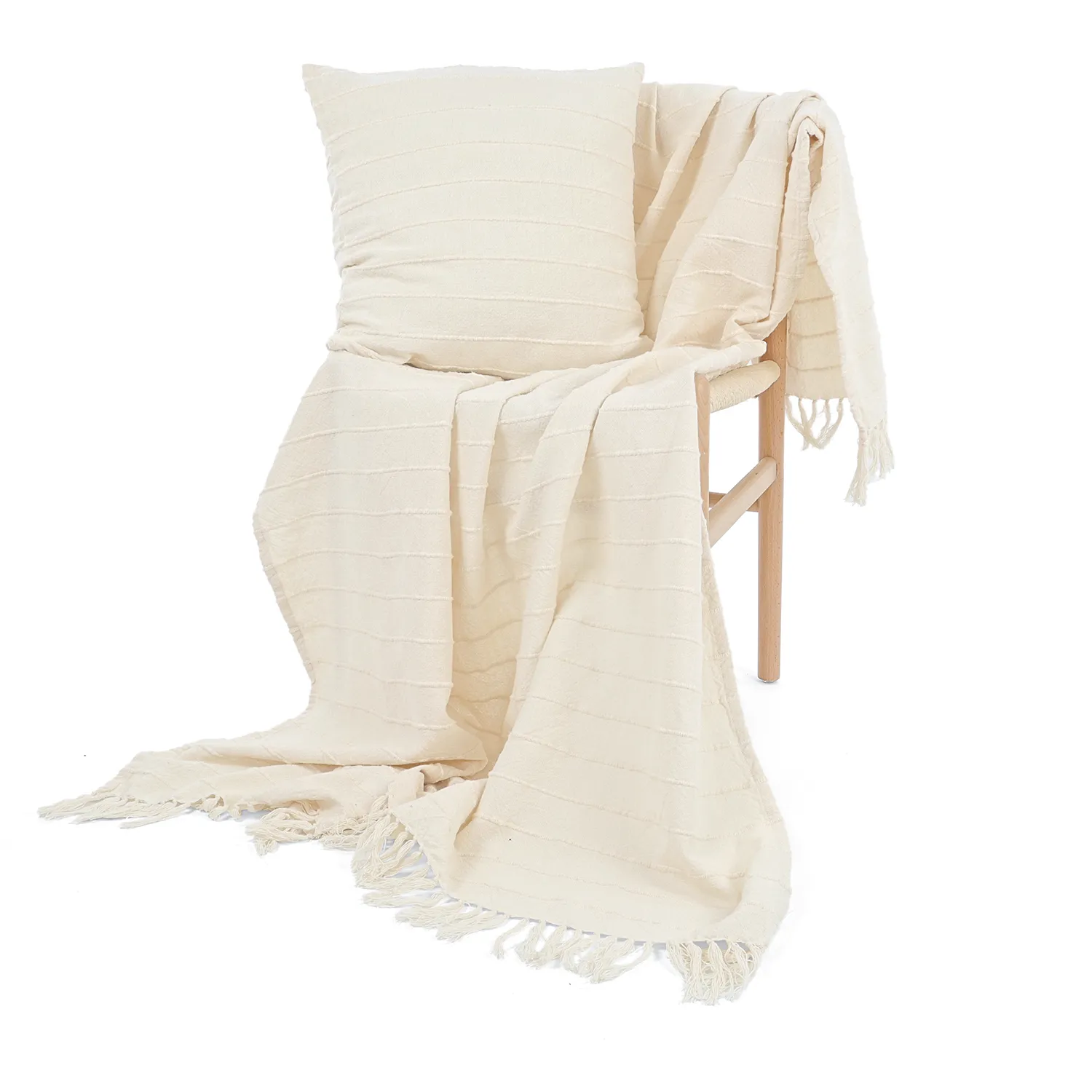 Mantas - Nalani cotton throw (crema)