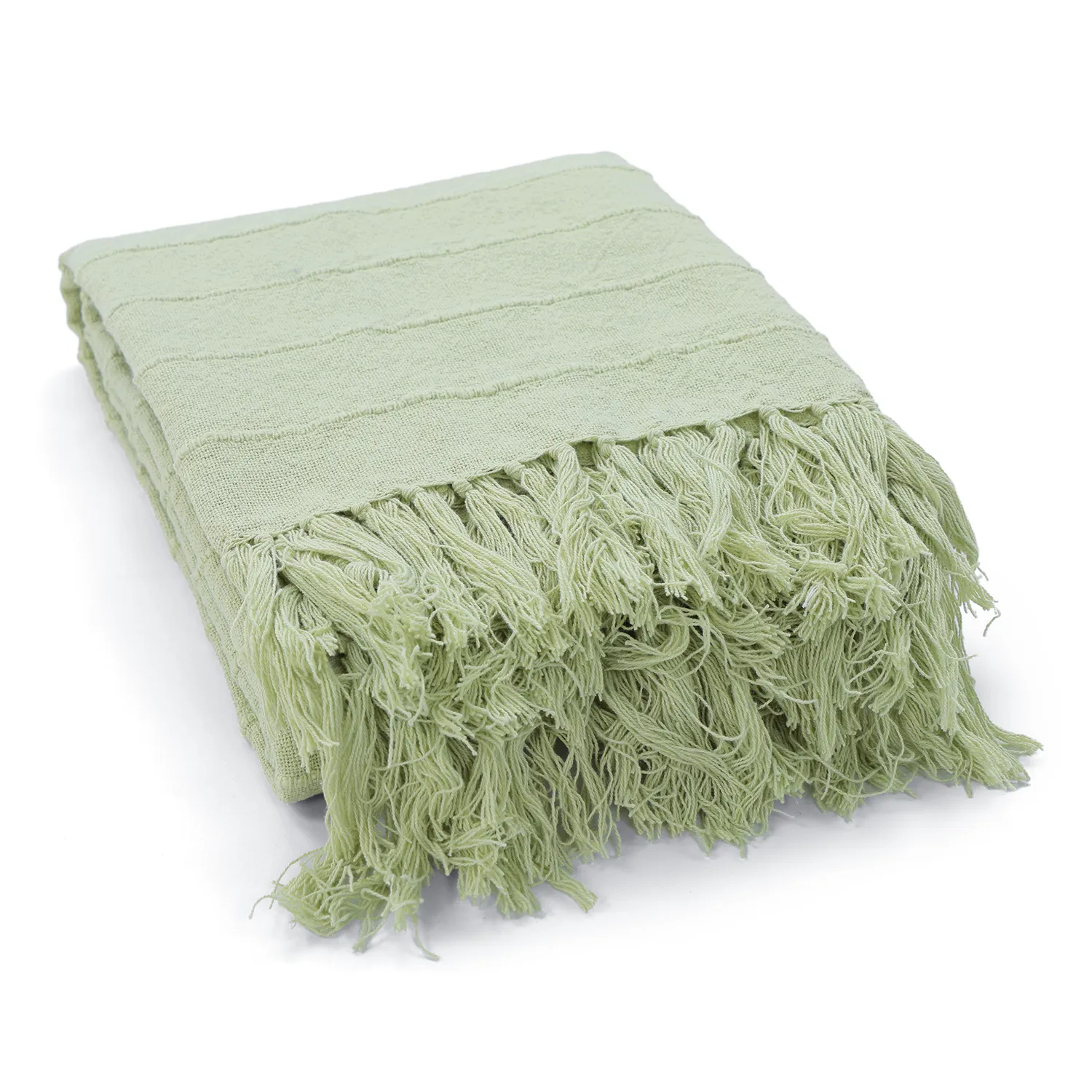 Mantas - Nalani cotton throw (verde claro)