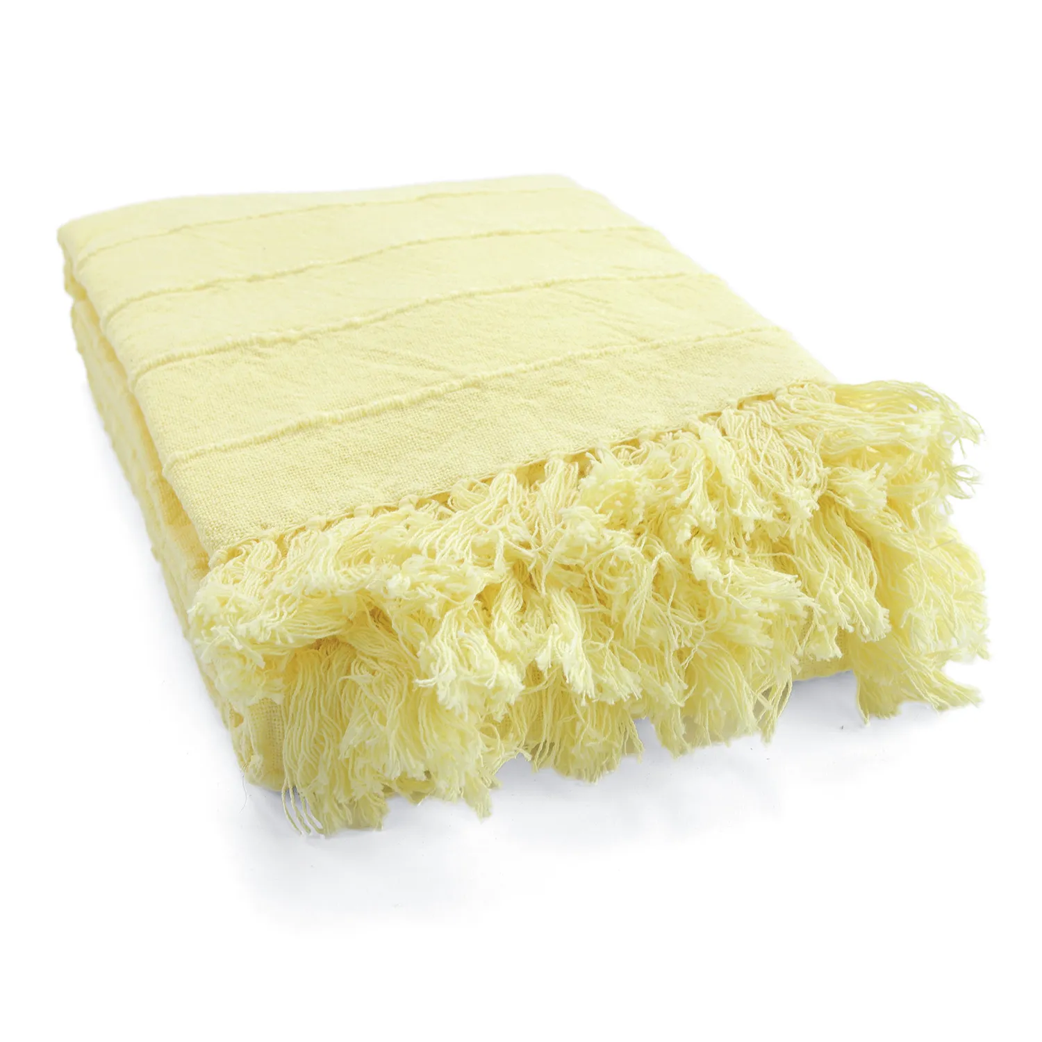 Mantas - Nalani cotton throw (amarillo claro)