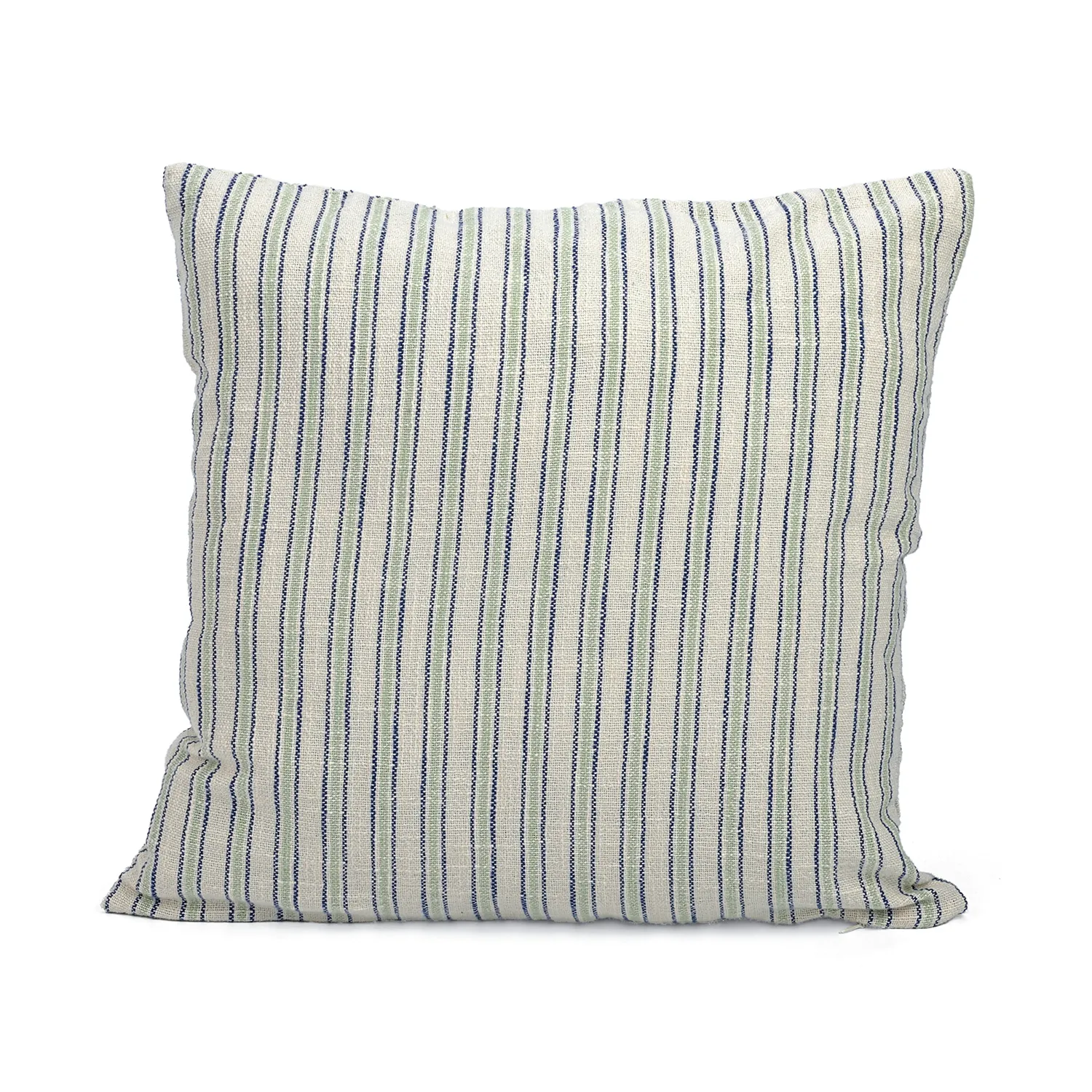 Funda de almohada - Rumi stripe cotton cushion cover (crema/azul marino/verde claro)