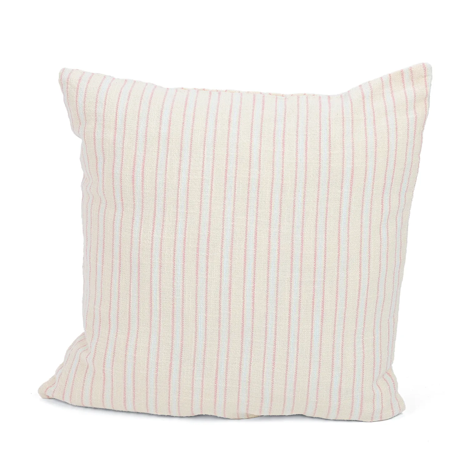 Funda de almohada - Rumi stripe cotton cushion cover (crema/rosa/azul claro)