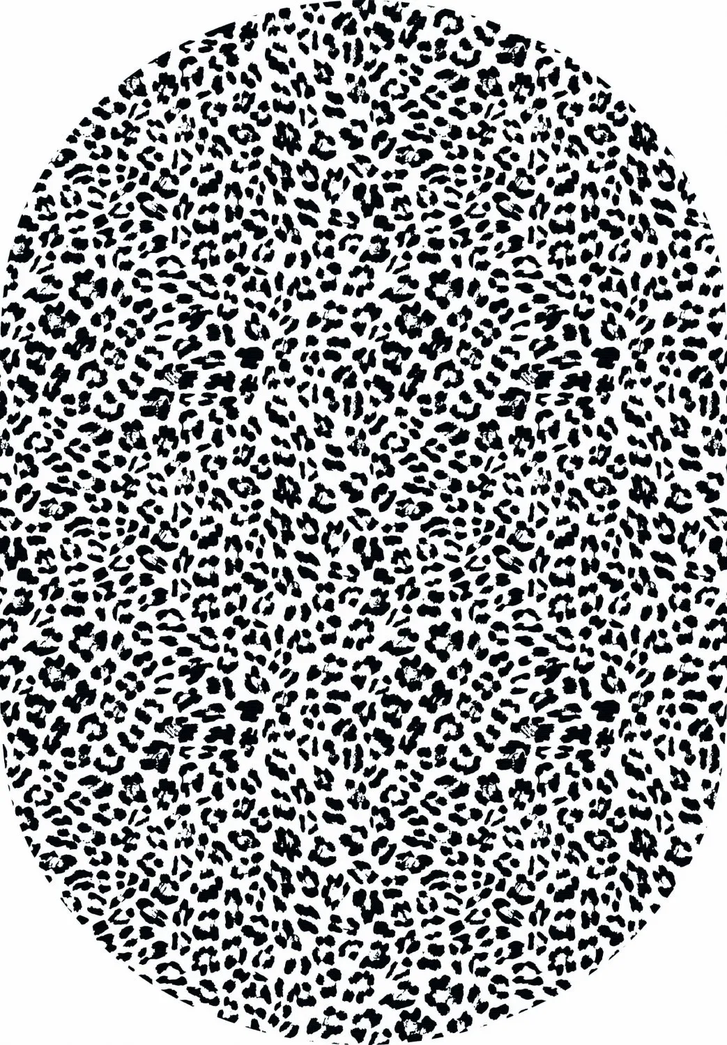 Alfombra ovalada - Leopard (negro/blanco)
