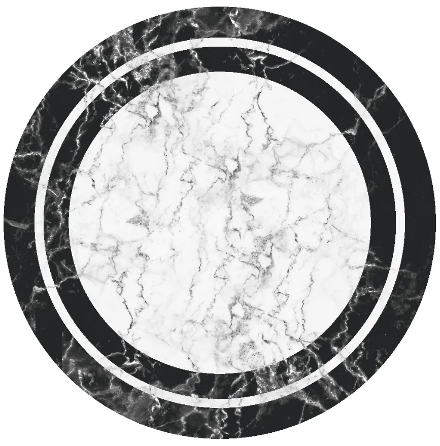 Alfombras redondeadas - Amaliada (negro/blanco)