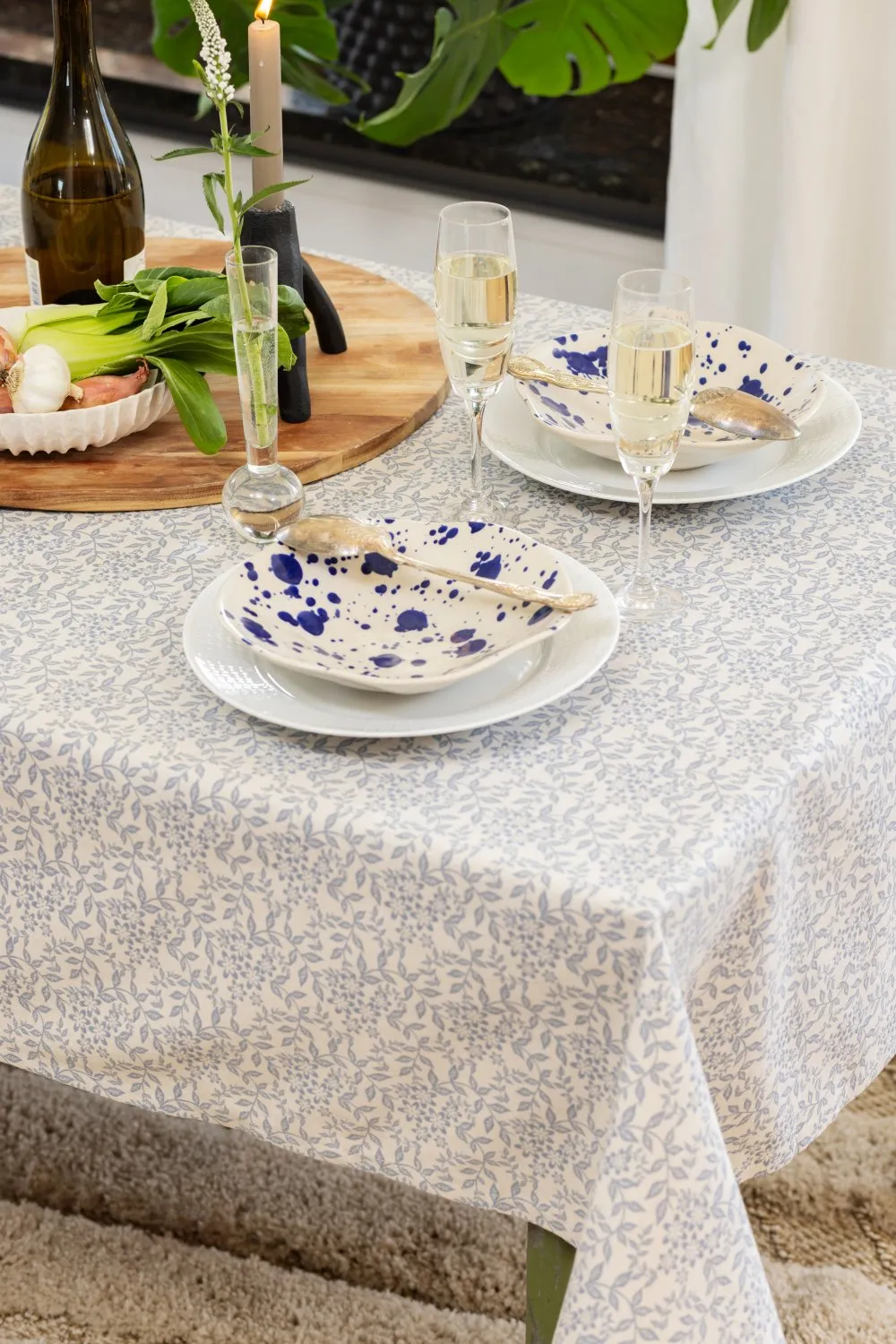 Mantel de algodón Lilja (azul)