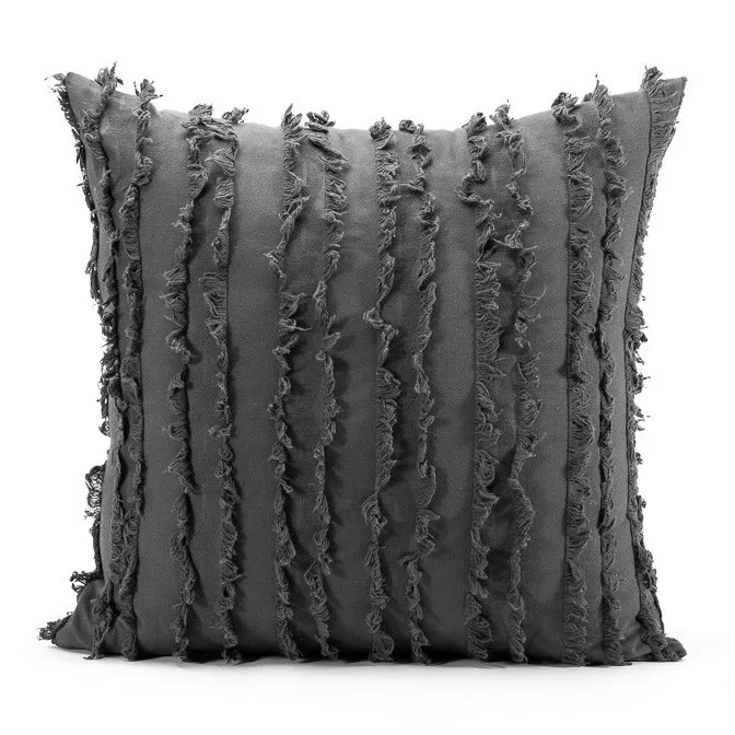 Funda de almohada - Boho Linen 45 x 45 cm (gris)