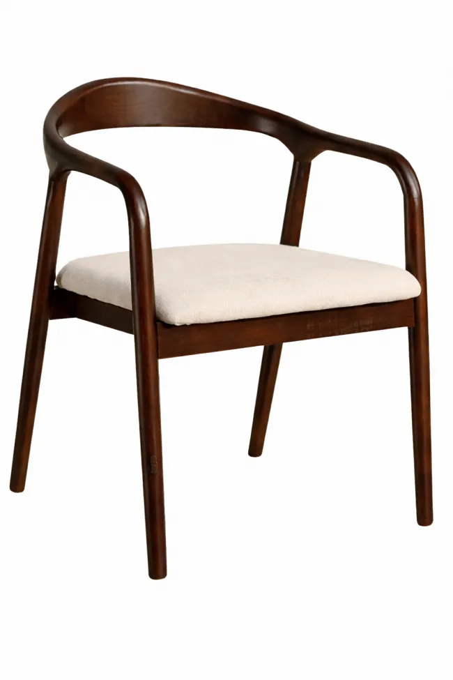 Silla con reposabrazos - Aspa (marrón oscuro/beige) - 2 piezas