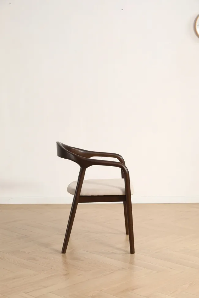 Silla con reposabrazos - Aspa (marrón oscuro/beige) - 2 piezas
