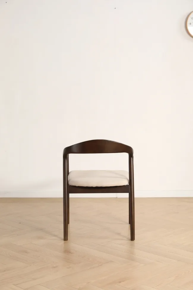Silla con reposabrazos - Aspa (marrón oscuro/beige) - 2 piezas