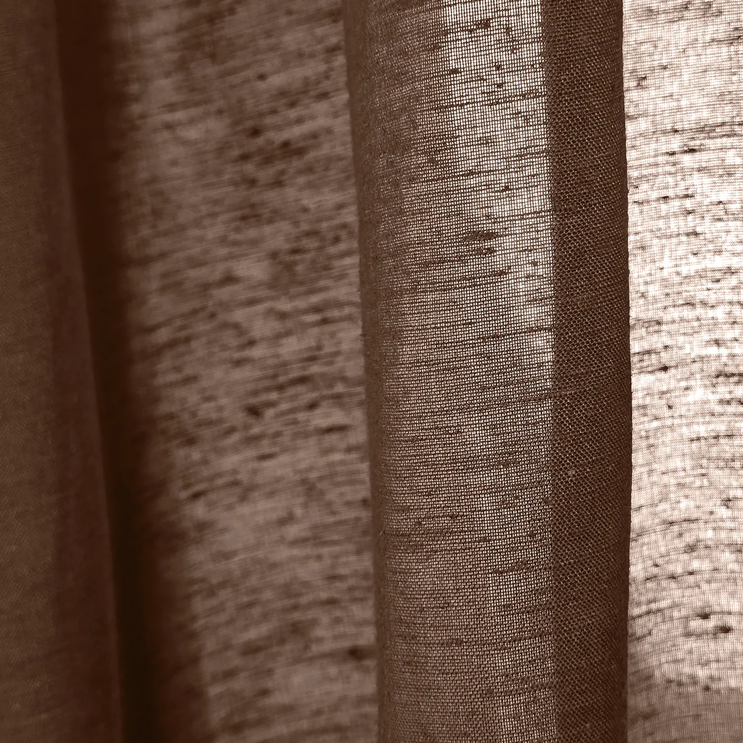 Cortinas Pack de 2 - Cortina mezcla de lino Lumira (marrón oscuro)