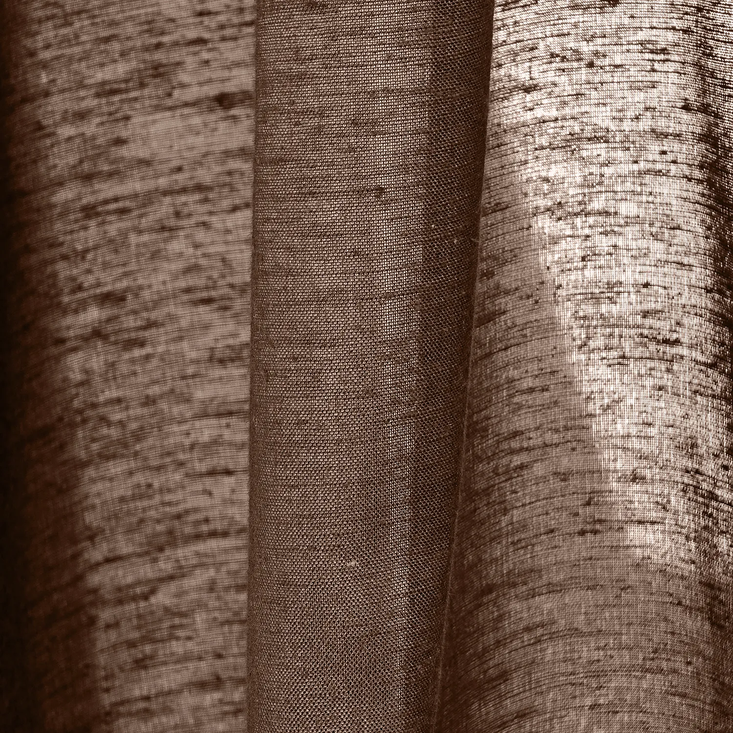 Cortinas Pack de 2 - Cortina mezcla de lino Lumira (marrón oscuro)
