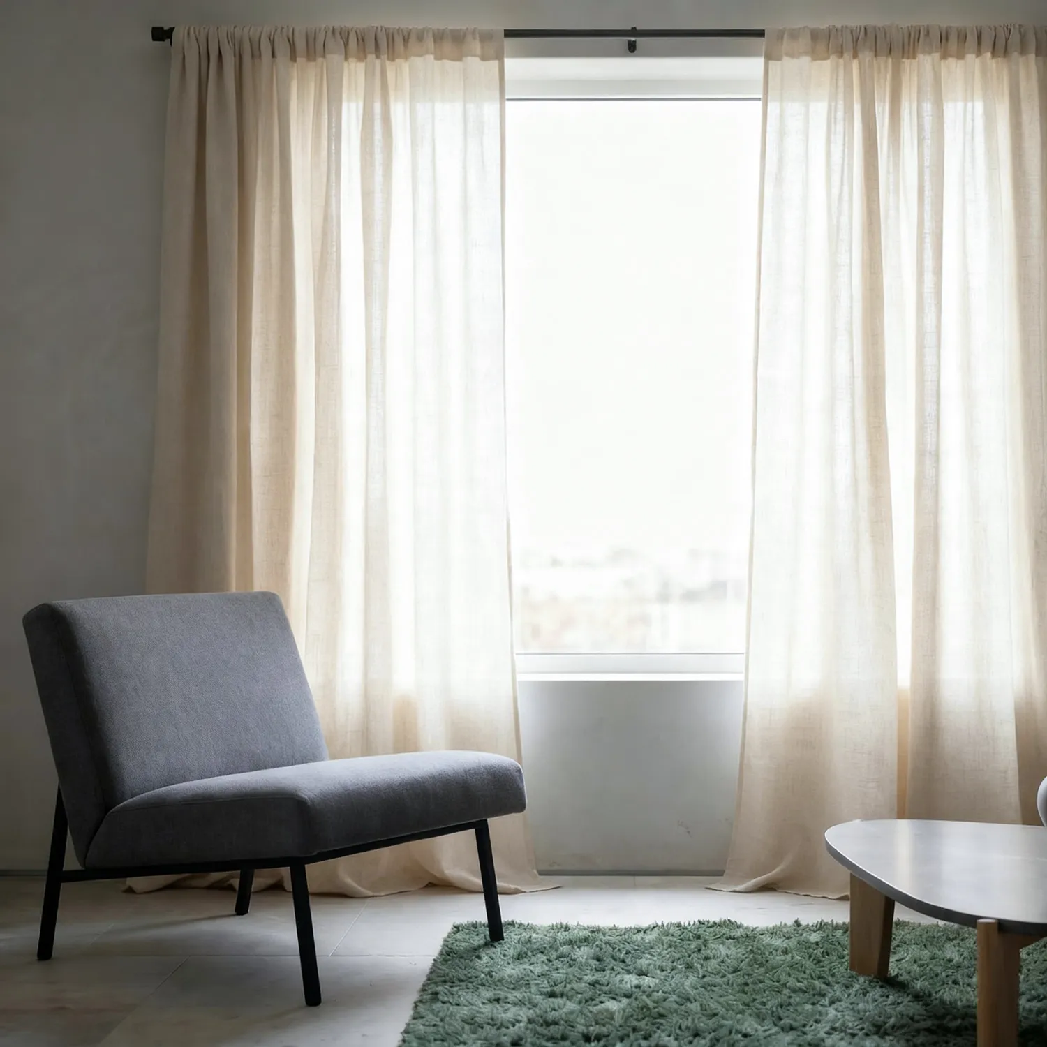 Cortinas Pack de 2 - Cortina mezcla de lino Lumira (crema)