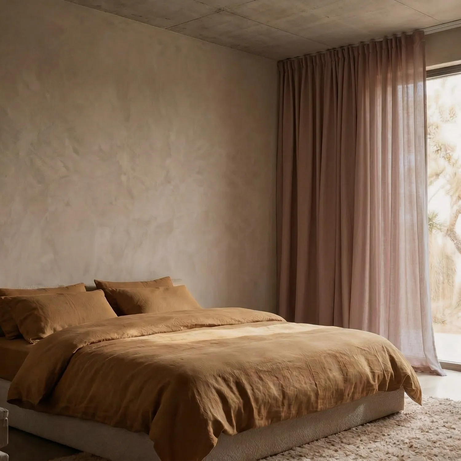 Cortinas Pack de 2 - Cortina mezcla de lino Lumira (marrón oscuro)