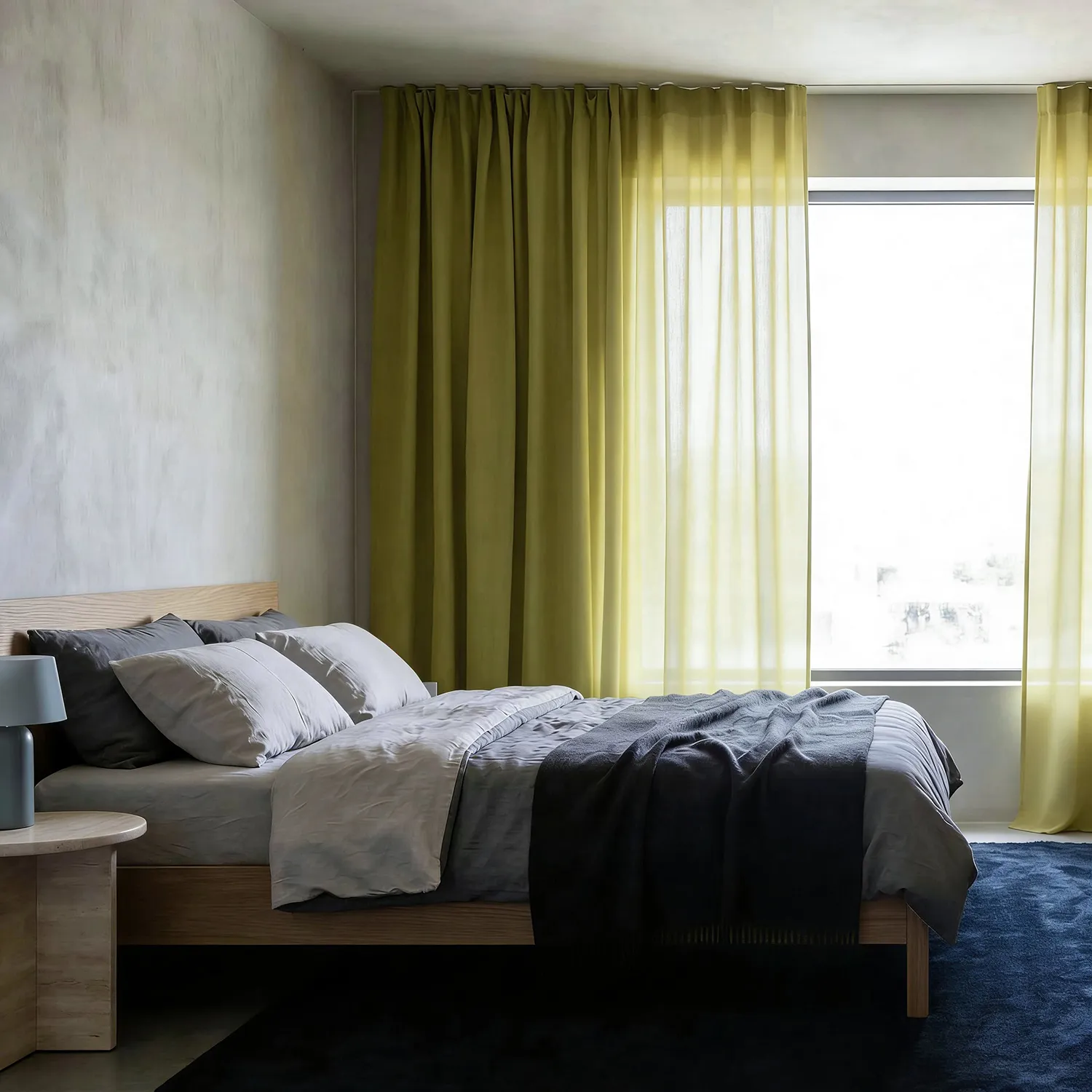 Cortinas Pack de 2 - Cortina mezcla de lino Lumira (verde)