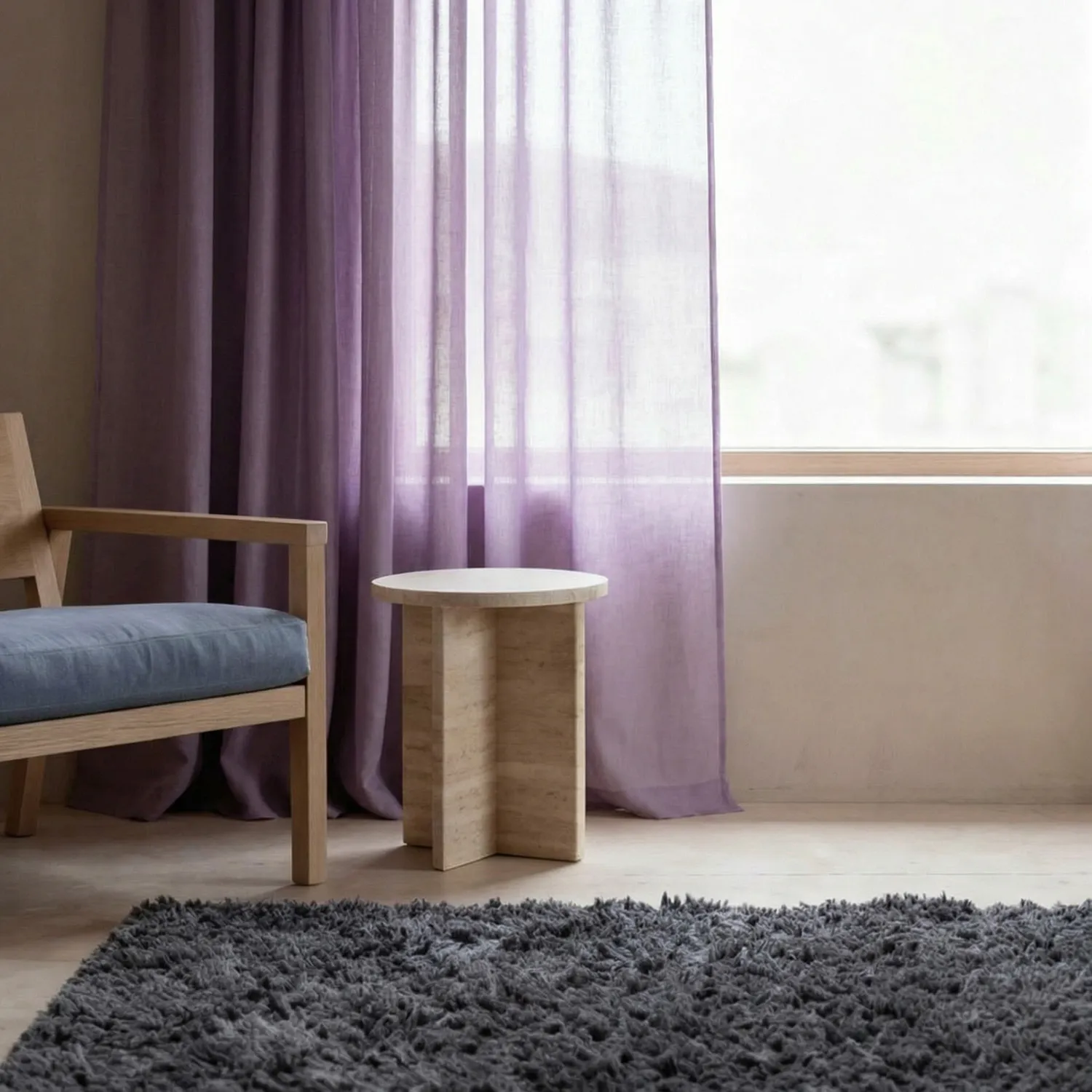 Cortinas Pack de 2 - Cortina mezcla de lino Lumira (púrpura)