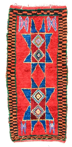 Alfombra Marroquí Bereber Boucherouite 315 x 120 cm