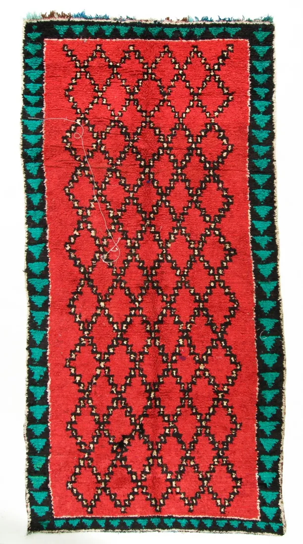 Alfombra Marroquí Bereber Boucherouite 370 x 170 cm
