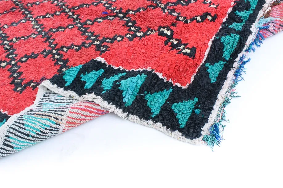 Alfombra Marroquí Bereber Boucherouite 370 x 170 cm