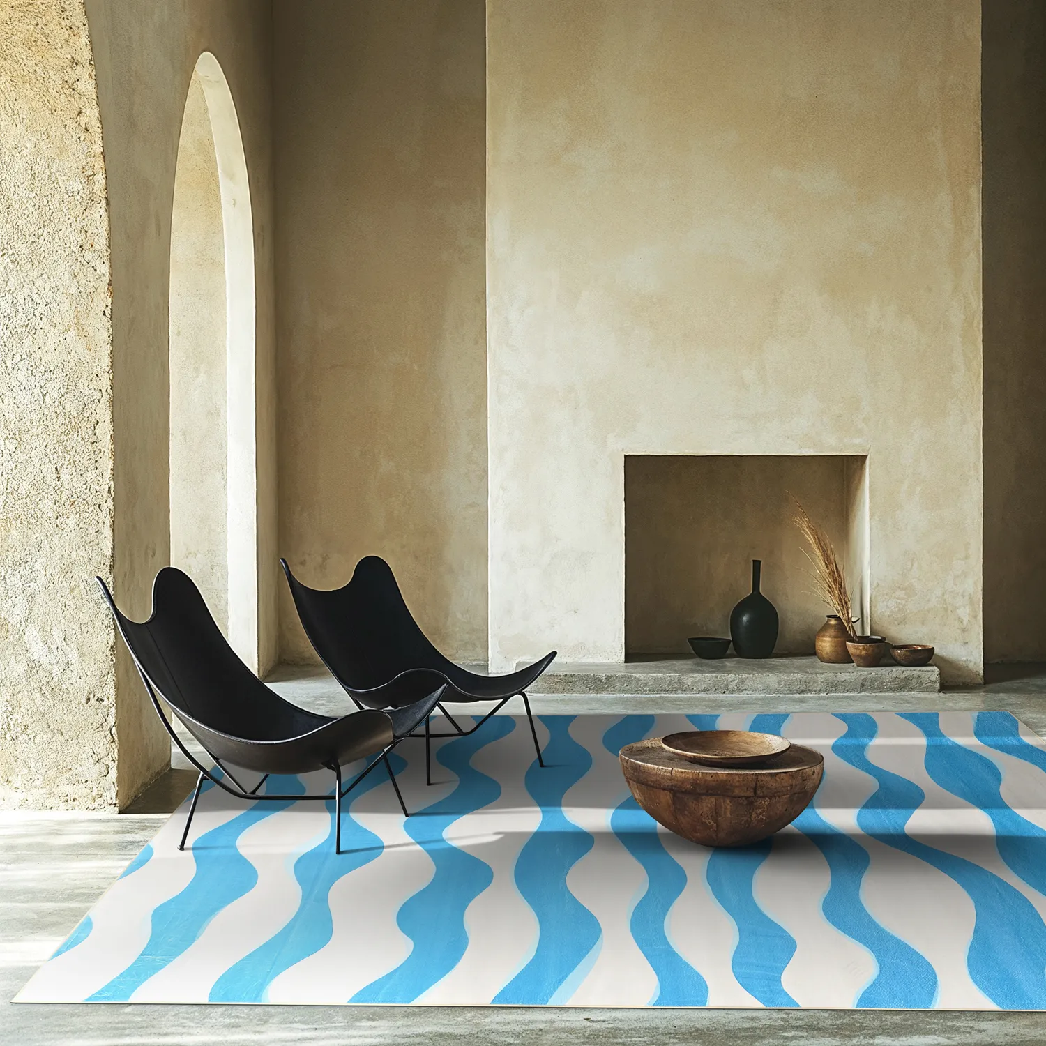 Alfombra Wilton - Marsala (azul/blanco)