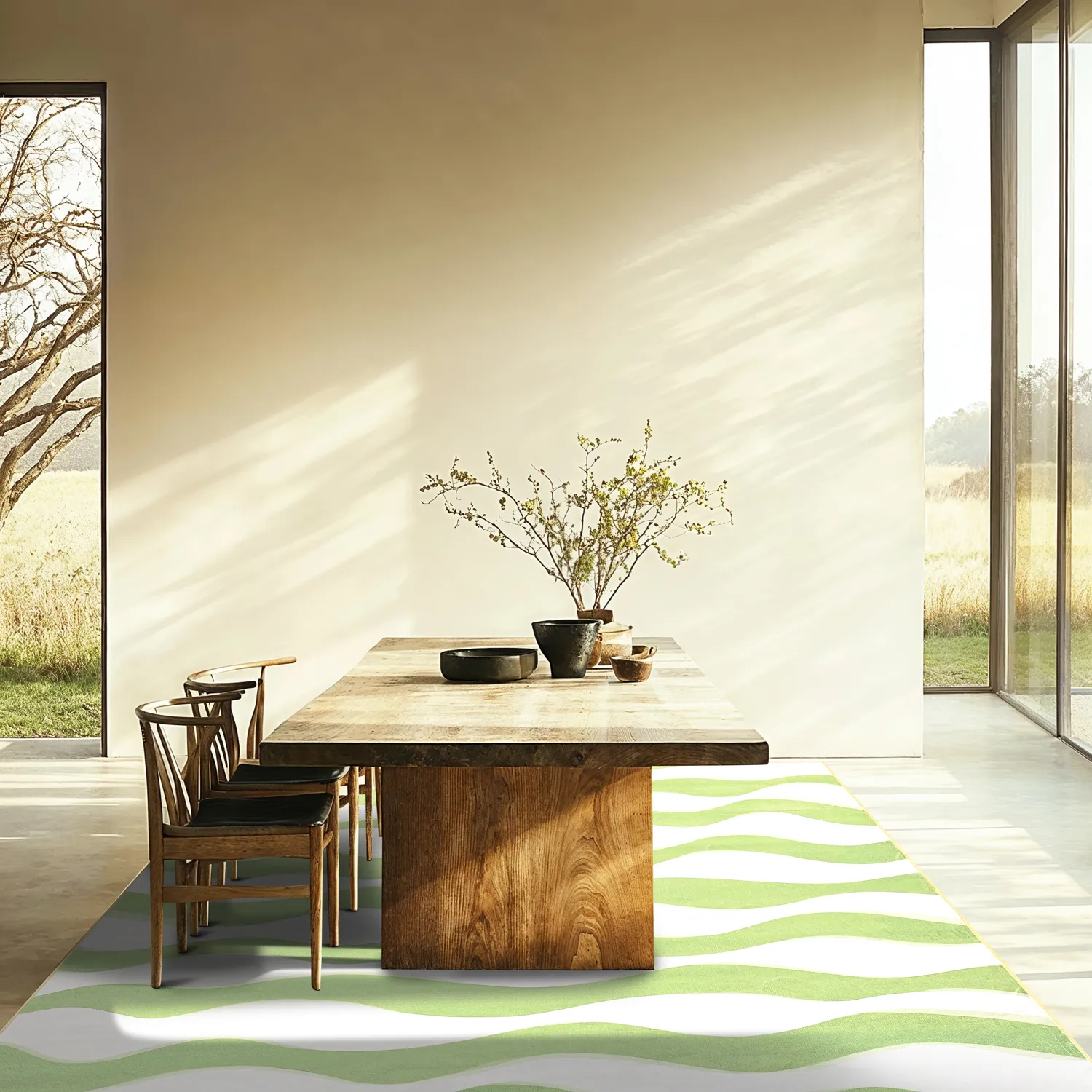 Alfombra Wilton - Marsala (verde/blanco)