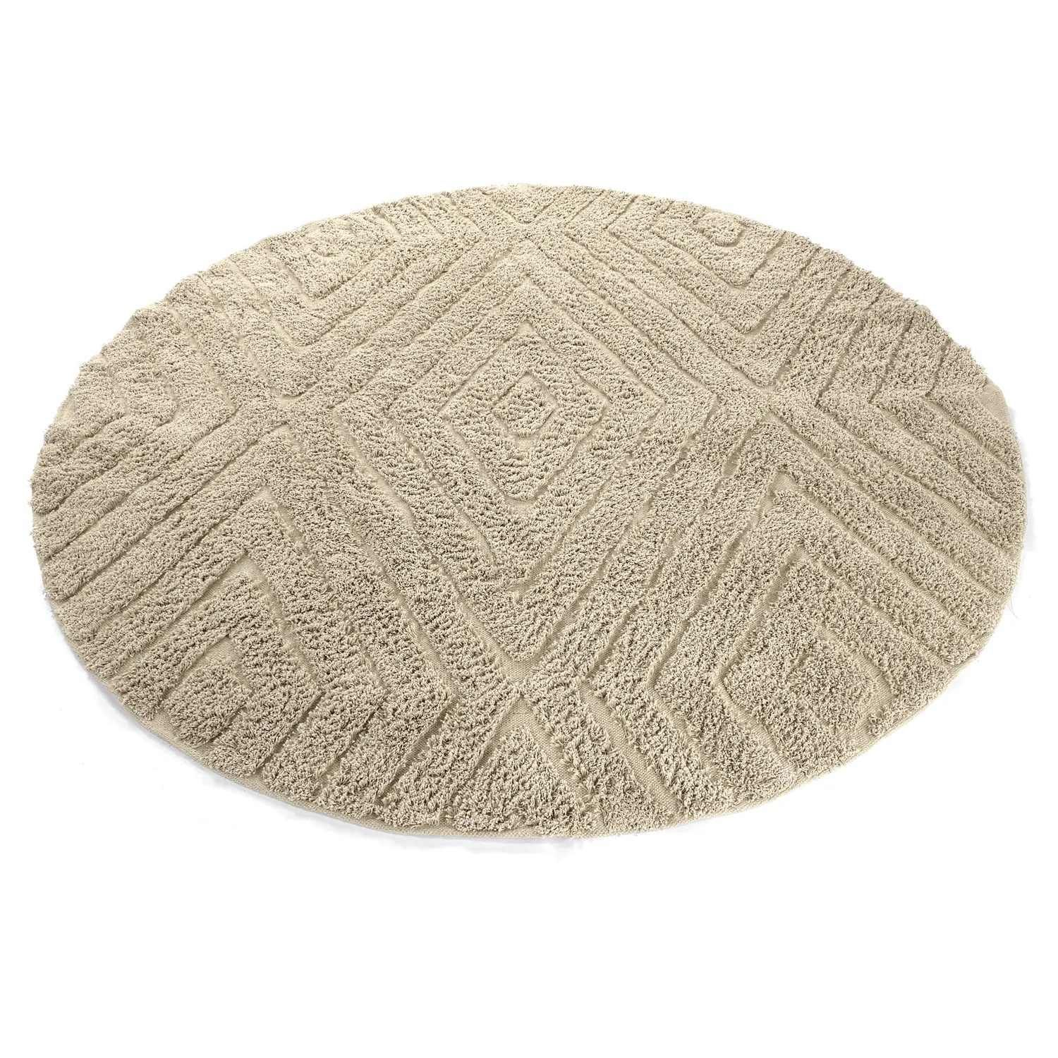 Alfombras redondeadas - Amberley Natural Cotton Shaggy (beige)
