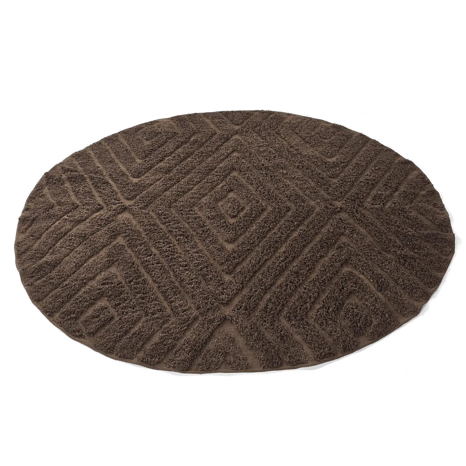 Alfombras redondeadas - Amberley Natural Cotton Shaggy (marrón)