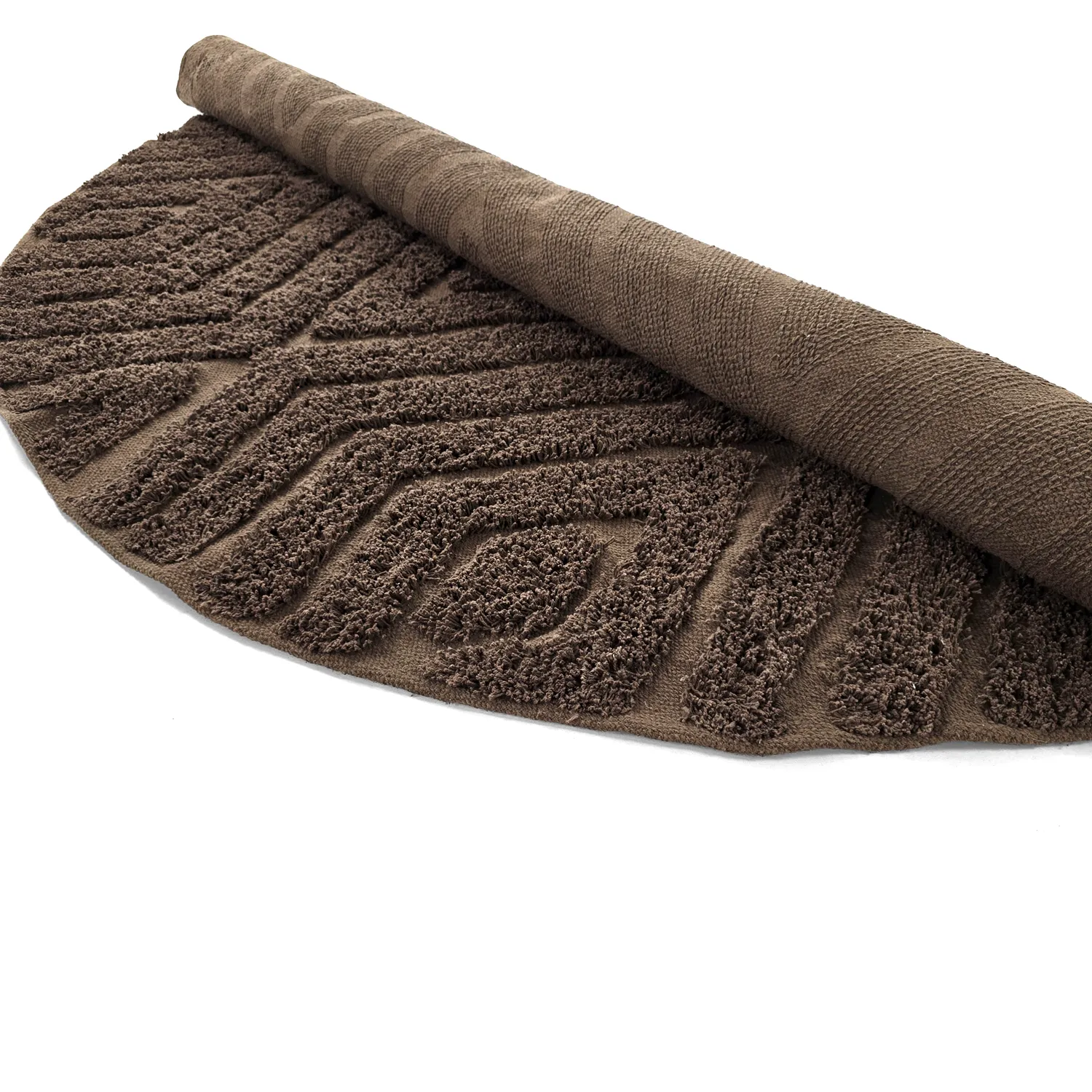 Alfombras redondeadas - Amberley Natural Cotton Shaggy (marrón)