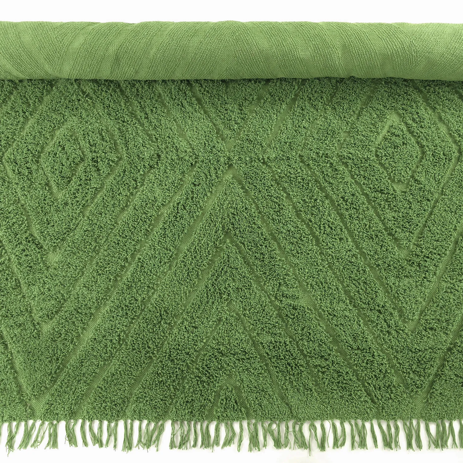 Alfombras de pelo largo - Amberley Natural Cotton Shaggy (verde)