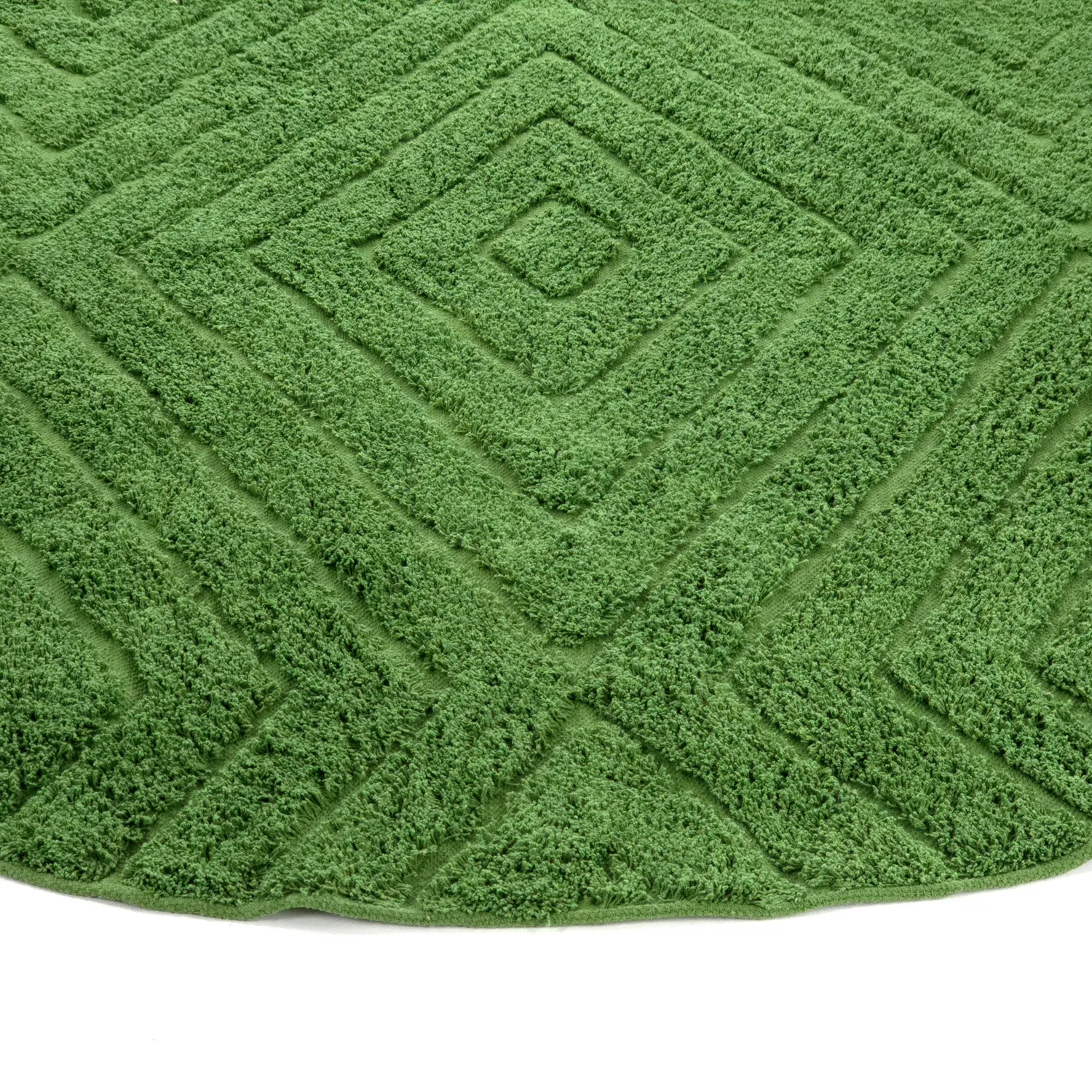 Alfombras redondeadas - Amberley Natural Cotton Shaggy (verde)